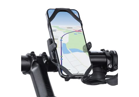 WICKED CHILI Universal Fahrrad & Motorrad Handyhalterung mit  Sicherungsgummi für Handy / Smartphone Fahrradhalterung /  Motorradhalterung, schwarz