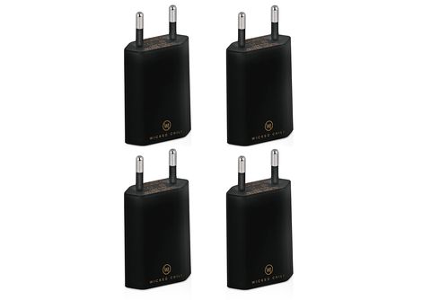 WICKED CHILI 4x USB Netzteil Ladegerät Stecker für iPhone, Samsung Galaxy,  Handy und Smartphone 1A, 5V) schwarz USB Adapter