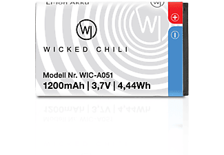 WICKED CHILI 2x Akku für Fritz!Fon C6 Telefon ersetzt AVM Fritzfon A051 Batterie, Zusatzakku 4,4Wh, BL5C Zusatzakku, Li-Ion, 3.7 Volt, 1200mAh