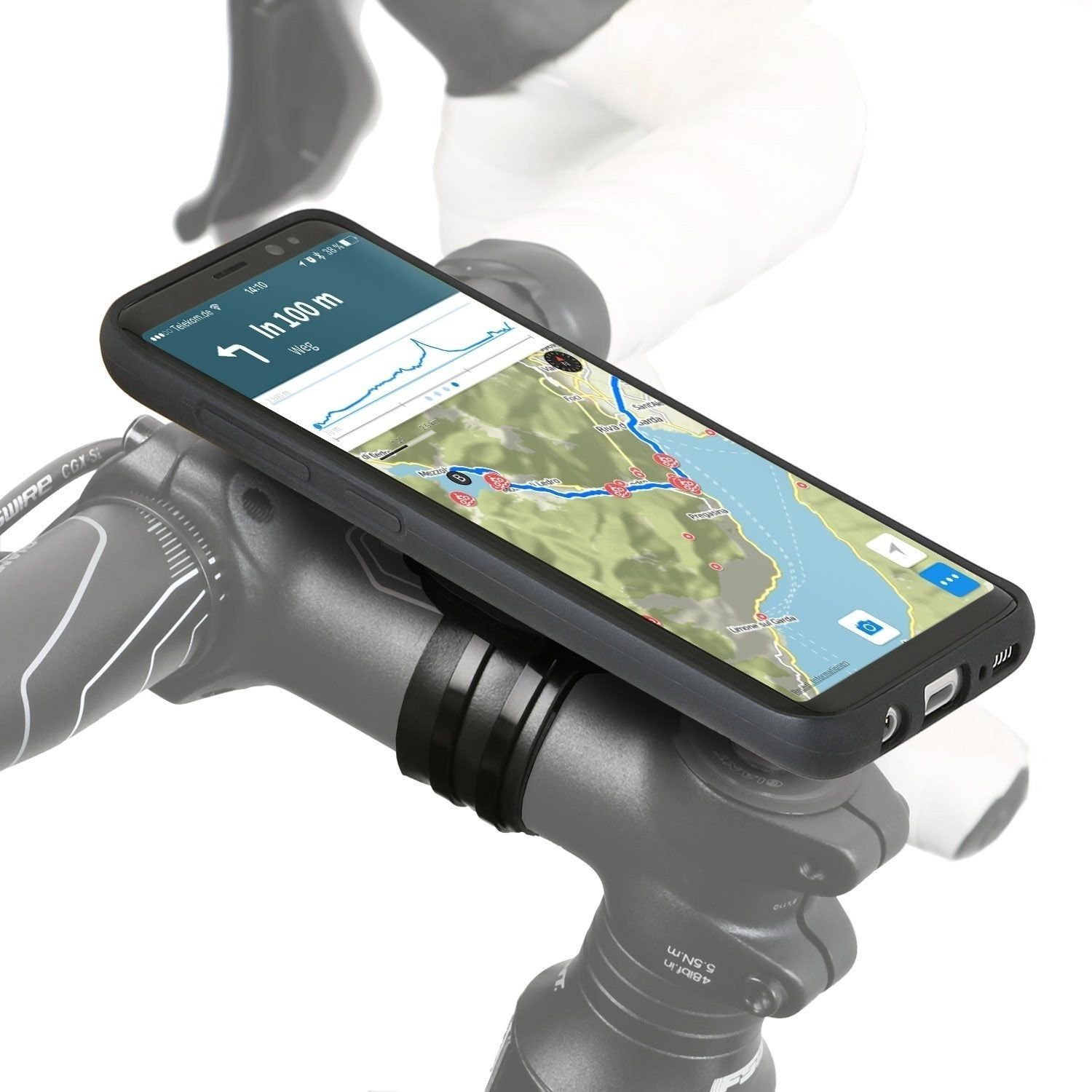 / Samsung Motorradhalterung S9 Handy WICKED Set Galaxy QuickMOUNT Fahrradhalterung Fahrrad für schwarz Motorrad Halterung, CHILI /