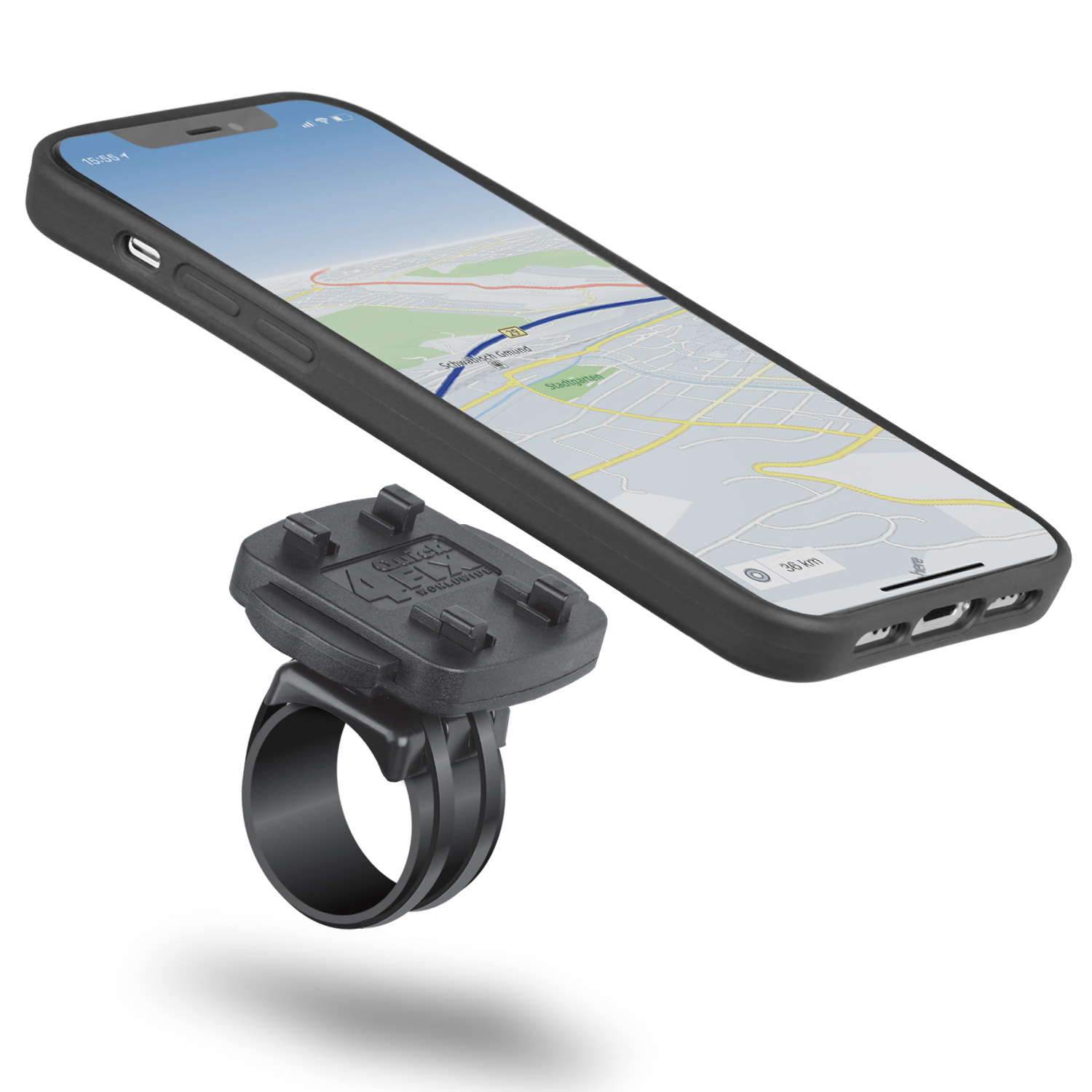 QuickMOUNT iPhone CHILI Zoll) (6,1 WICKED für schwarz 12 Apple / Motorrad Fahrradhalterung / Fahrrad Motorradhalterung Halterung, Set / Handy 12 Pro