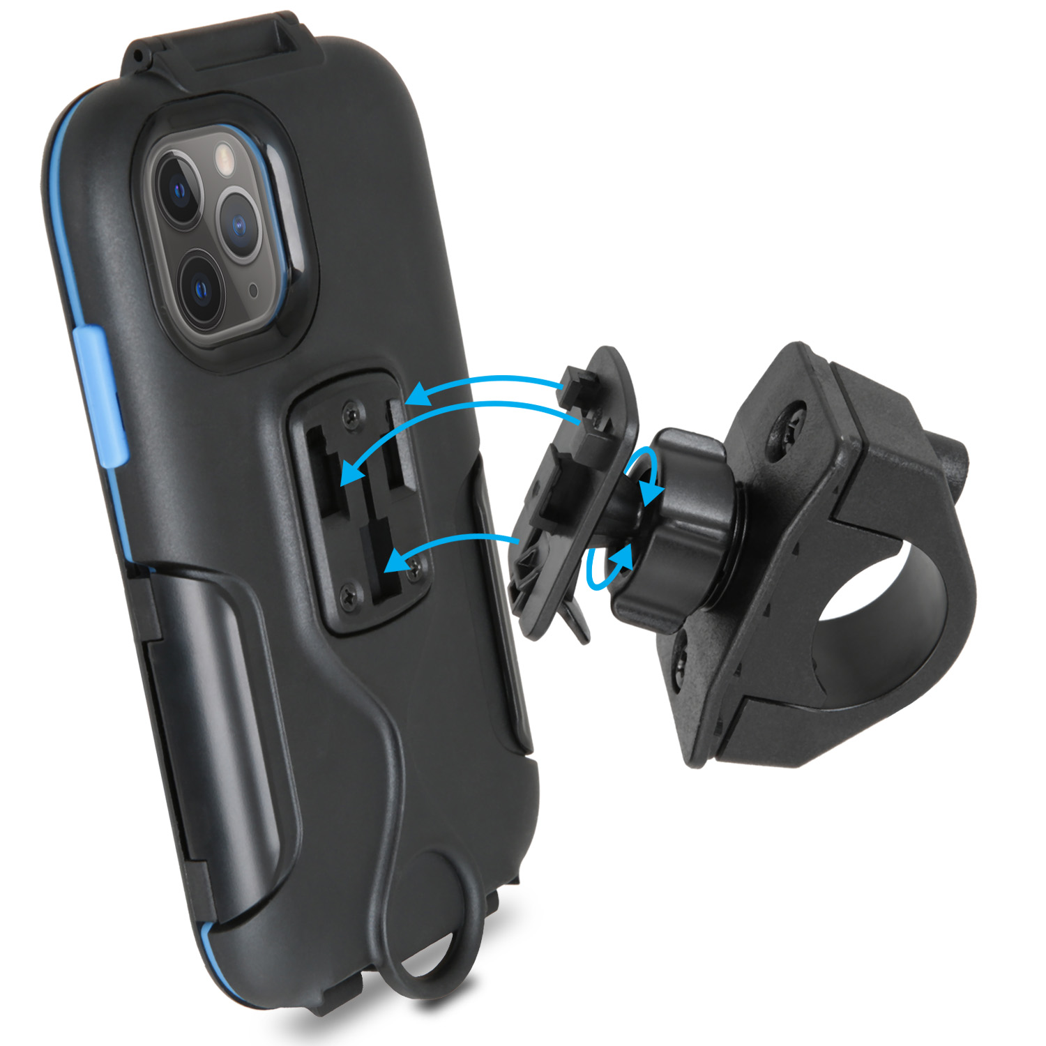 Regendichte Schutzhülle mit WICKED iPhone CHILI Case Tour iPX4 Set Fahrradhalterung, Fahrradhalterung schwarz + iPhone / XS X Motorrad für