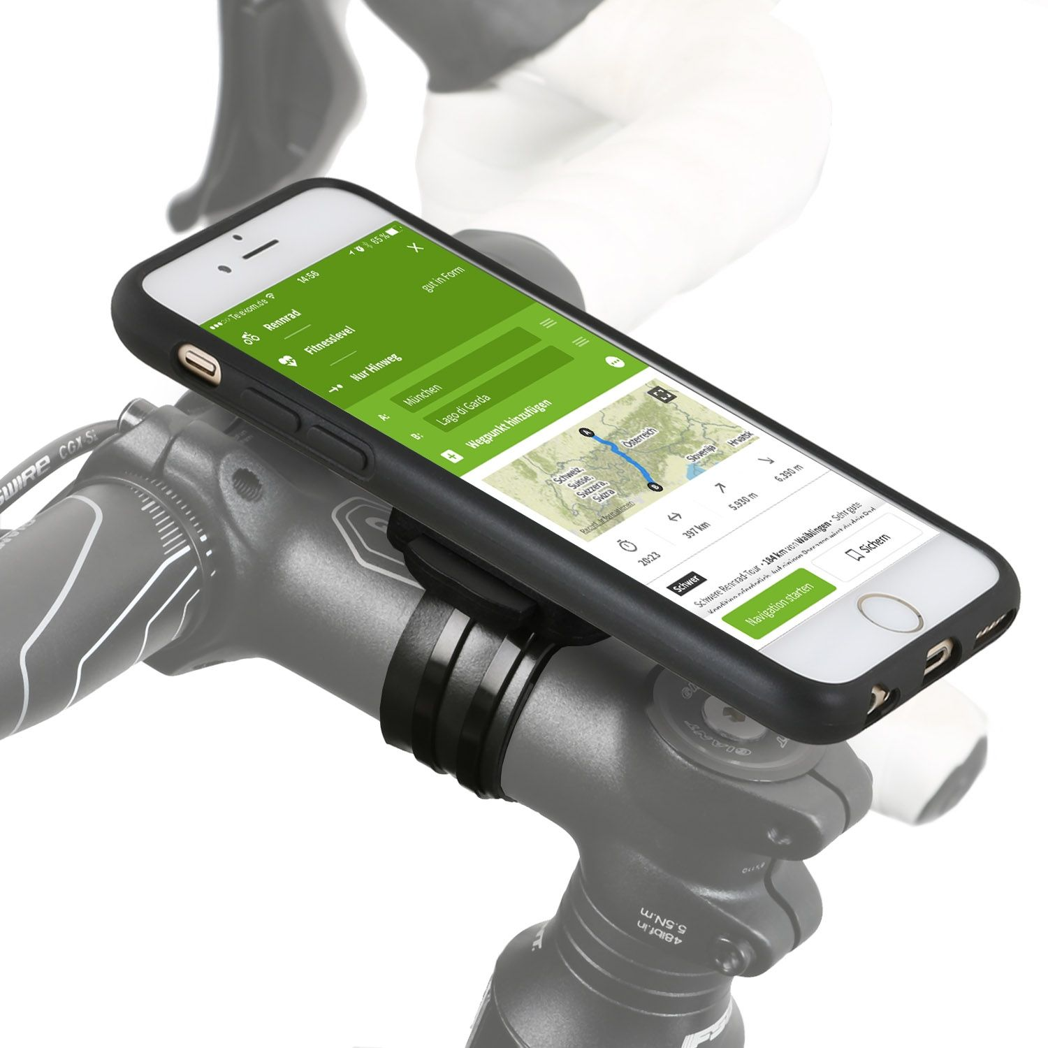 Motorrad für / CHILI / Set Apple Motorradhalterung 6S+ Plus Halterung, 6+ Fahrradhalterung / WICKED Fahrrad iPhone schwarz QuickMOUNT Handy