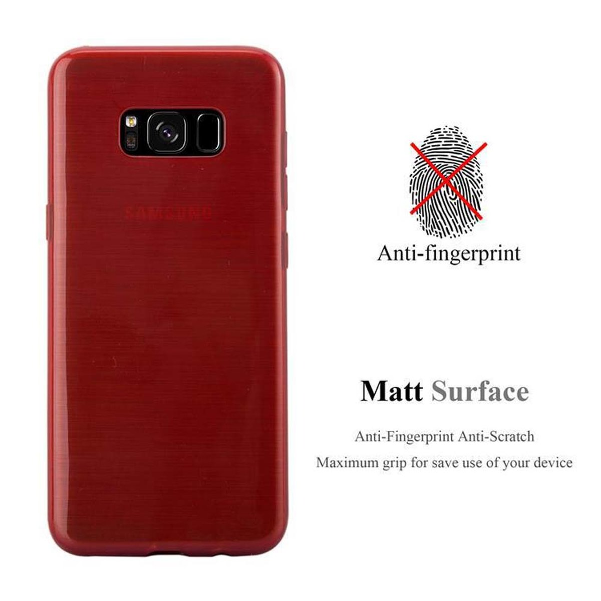CADORABO TPU Brushed Hülle, Backcover, Galaxy S8, ROT Samsung