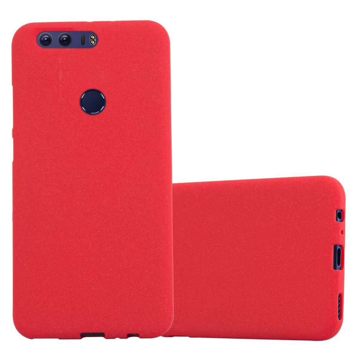 Backcover, 8 FROST Schutzhülle, 8 / Honor, CADORABO TPU PREMIUM, ROT Frosted