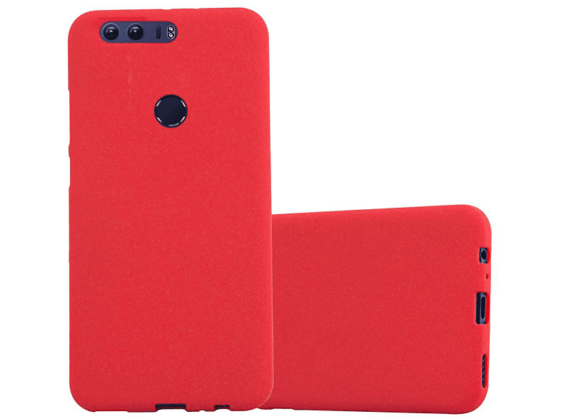 Backcover, 8 FROST Schutzhülle, 8 / Honor, CADORABO TPU PREMIUM, ROT Frosted