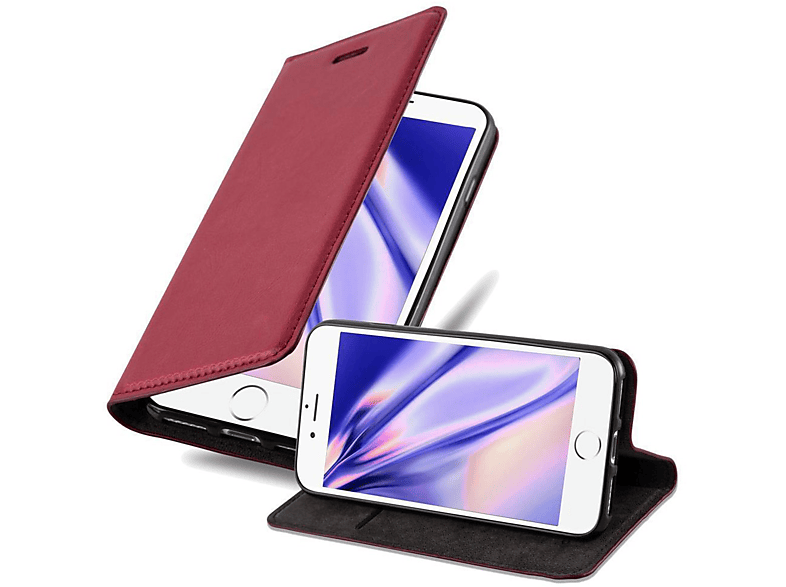 CADORABO Book Hülle Invisible Magnet, Bookcover, Apple, iPhone 7 PLUS / 7S PLUS / 8 PLUS, APFEL ROT | Bookcover