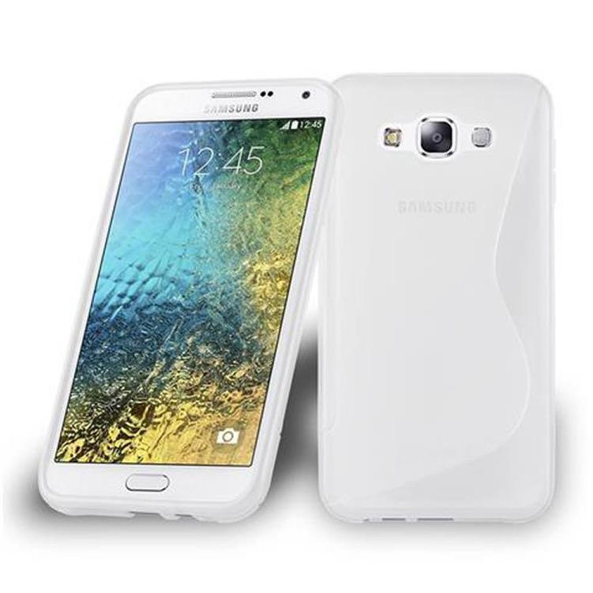 Samsung, HALB TPU E7, S-Line Galaxy CADORABO Handyhülle, TRANSPARENT Backcover,