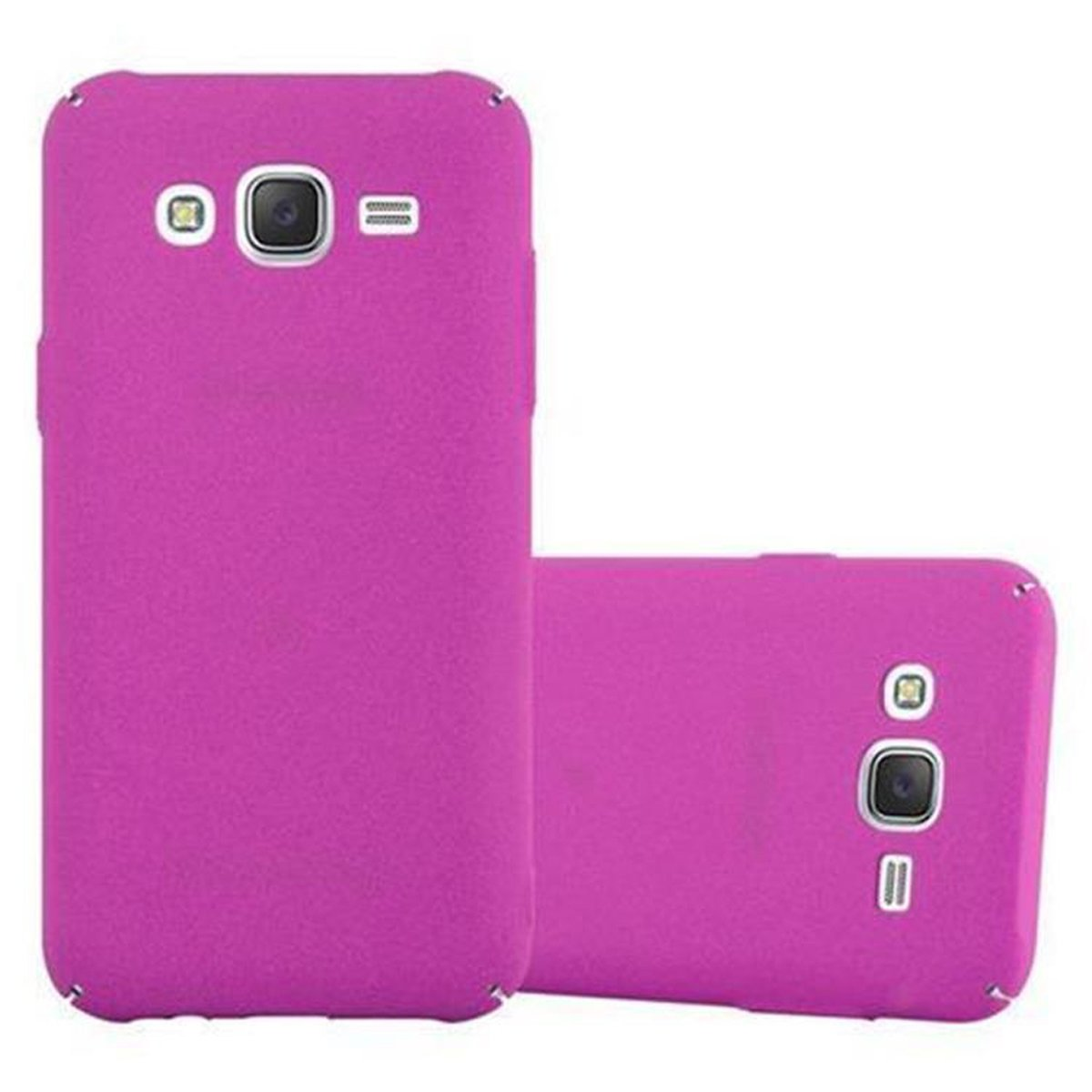 J7 Frosty Galaxy FROSTY Style, 2016, Case PINK Backcover, CADORABO Hülle Hard im Samsung,