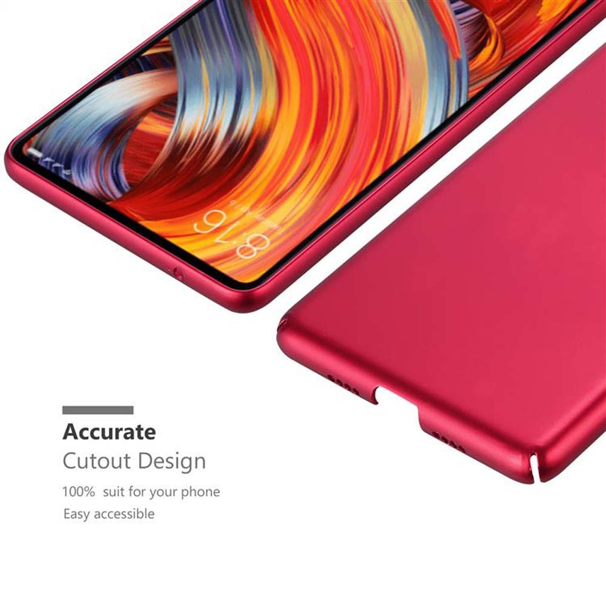 Case Hard im Xiaomi, Matt Backcover, CADORABO ROT METALL Style, Hülle MIX Mi Metall 2,