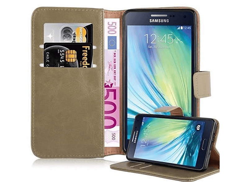 CADORABO Hülle Luxury Book Style, Bookcover, Samsung, Galaxy A5 2015, CAPPUCCINO BRAUN | Bookcover