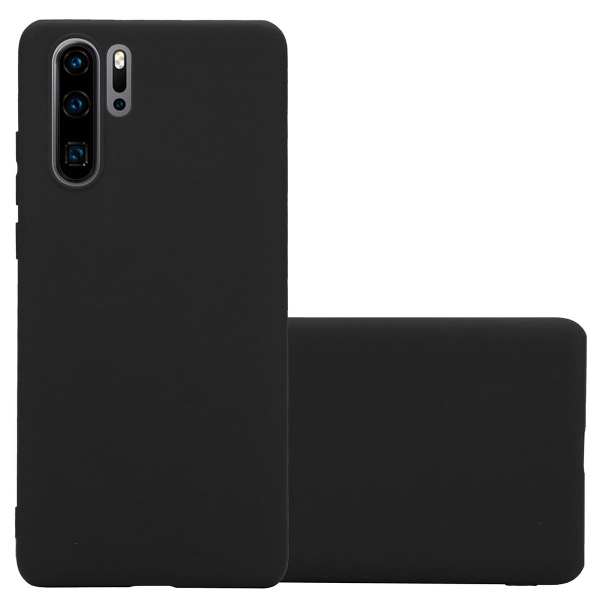 Cadorabo Funda Para huawei p30 en candy negro cubierta silicona tpu delgada flexible con antichoque gel case cover carcasa ligera