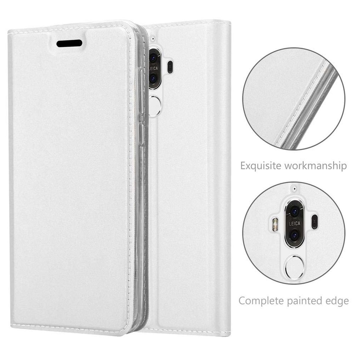 Style, Classy Huawei, MATE Handyhülle CLASSY 9, SILBER Book CADORABO Bookcover,