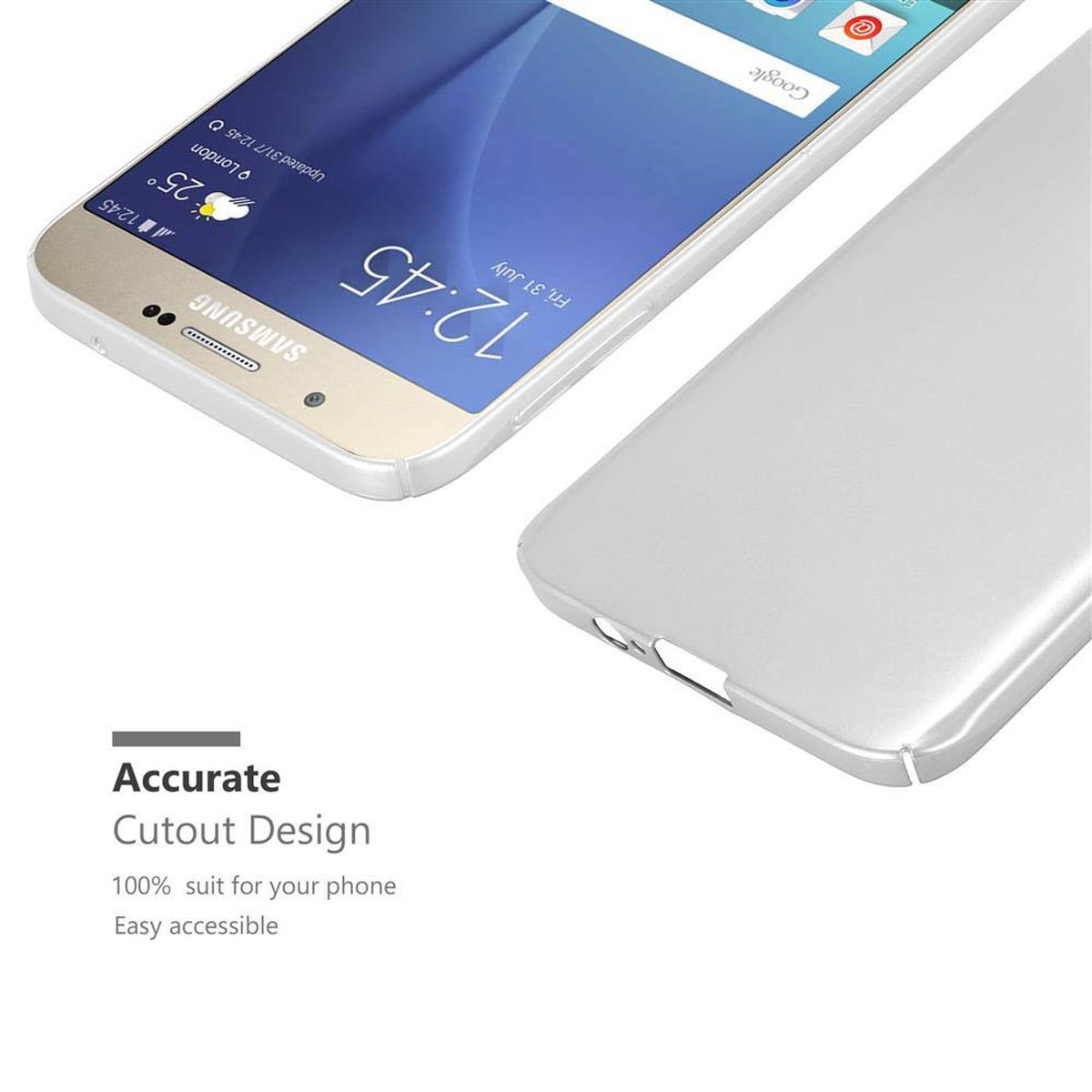 CADORABO Hülle im Hard Case A8 Backcover, SILBER Metall Galaxy Samsung, 2015, Matt METALL Style