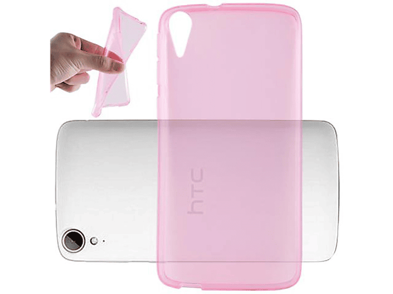 Slim TRANSPARENT Ultra HTC, PINK TPU Backcover, Desire 828, Schutzhülle, AIR CADORABO