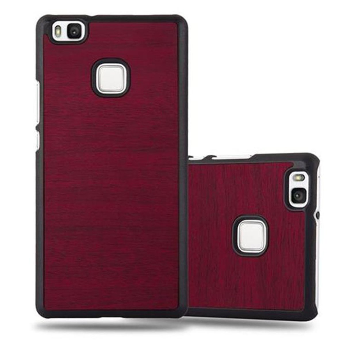 CADORABO Hülle Hard P9 Backcover, LITE Case Style, LITE, ROT Huawei, WOODY 2016 G9 Woody 