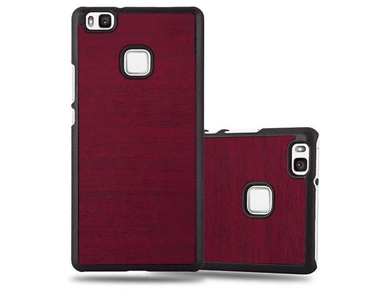 CADORABO Hülle P9 Hard Huawei, LITE Backcover, 2016 Style, / G9 ROT Case WOODY LITE, Woody