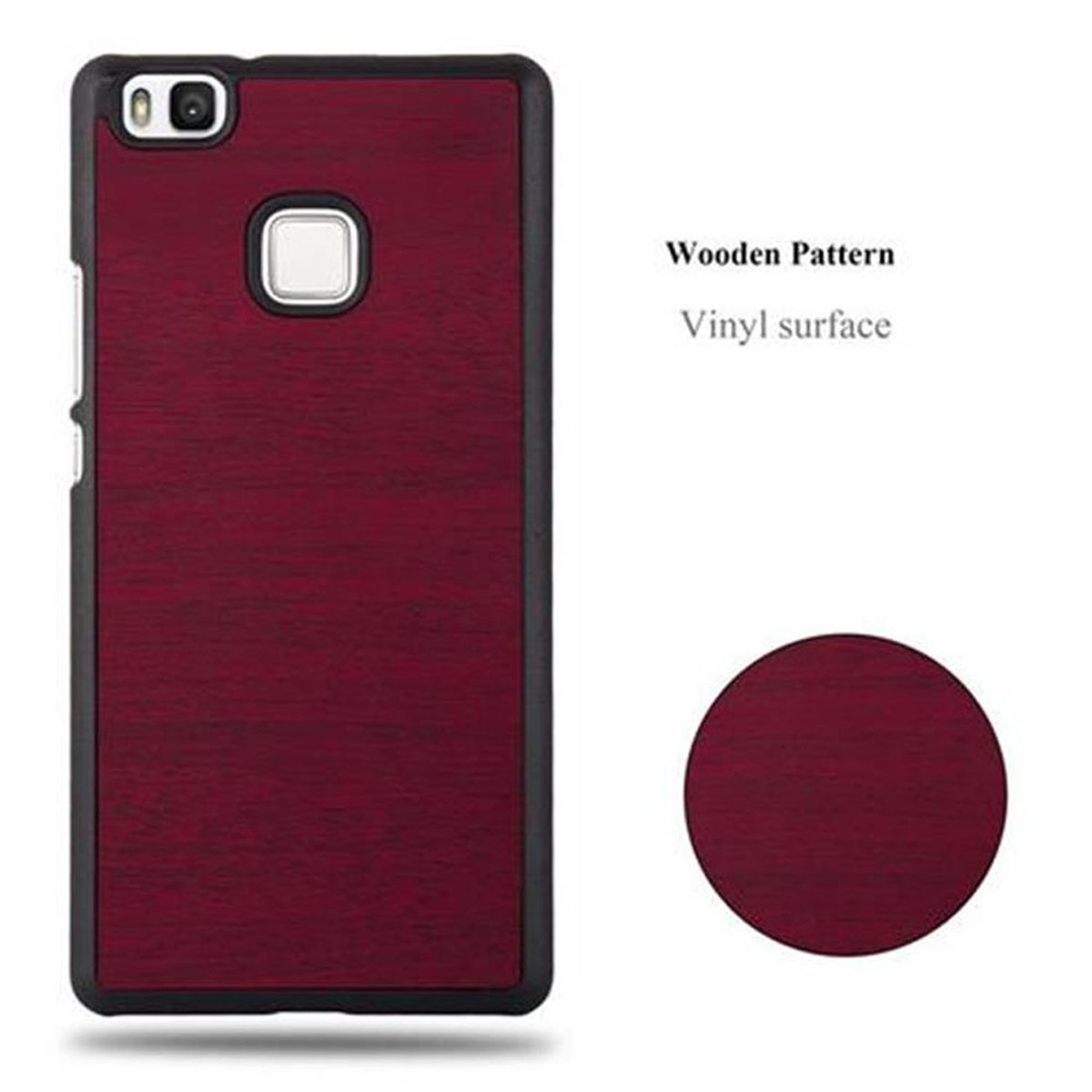 CADORABO Hülle Hard Case WOODY 2016 ROT Woody / G9 P9 Backcover, LITE Style, LITE, Huawei