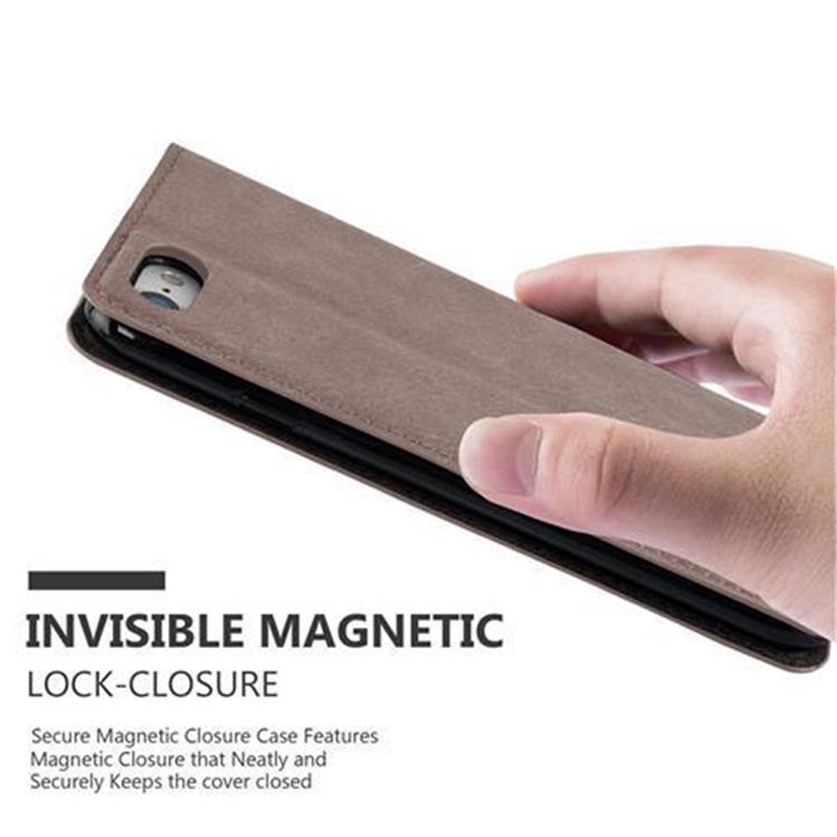 Bookcover, / 7 / Hülle BRAUN Invisible iPhone Book 7S Magnet, SE CADORABO 8 / KAFFEE Apple, 2020,