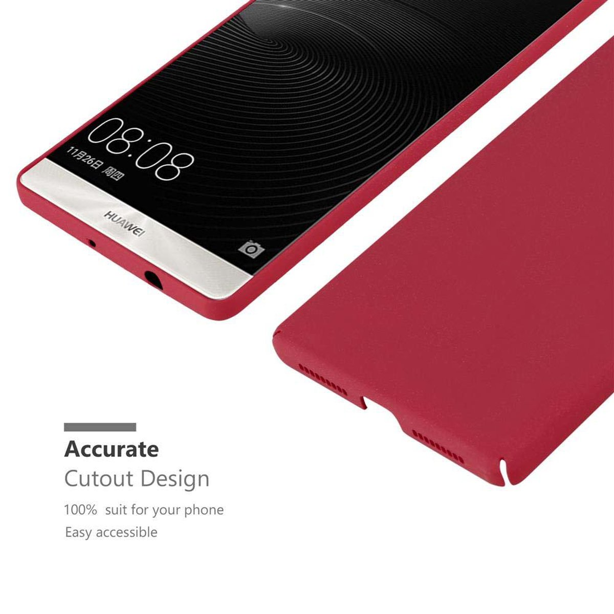 CADORABO Hülle im Hard Case Style, Frosty MATE Backcover, 8, Huawei, FROSTY ROT