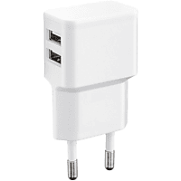 WICKED CHILI Dual USB Netzteil für iPhone 11 Pro Max, Galaxy S20, Note 10 Huawei P30, Xiaomi (2.4 A, 12W) weiß Dual USB Netzteil