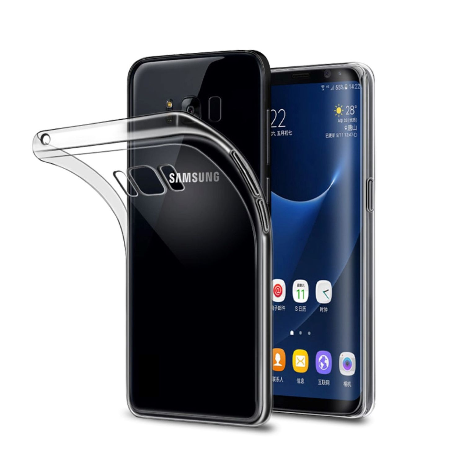 KÖNIG DESIGN Handyhülle Ultra Galaxy Samsung, Backcover, Dünn Plus, Transparent S8 Bumper