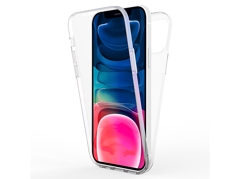 NALIA Klare 360 Grad Hülle, Backcover, Apple, iPhone 13 Mini, Transparent SATURN