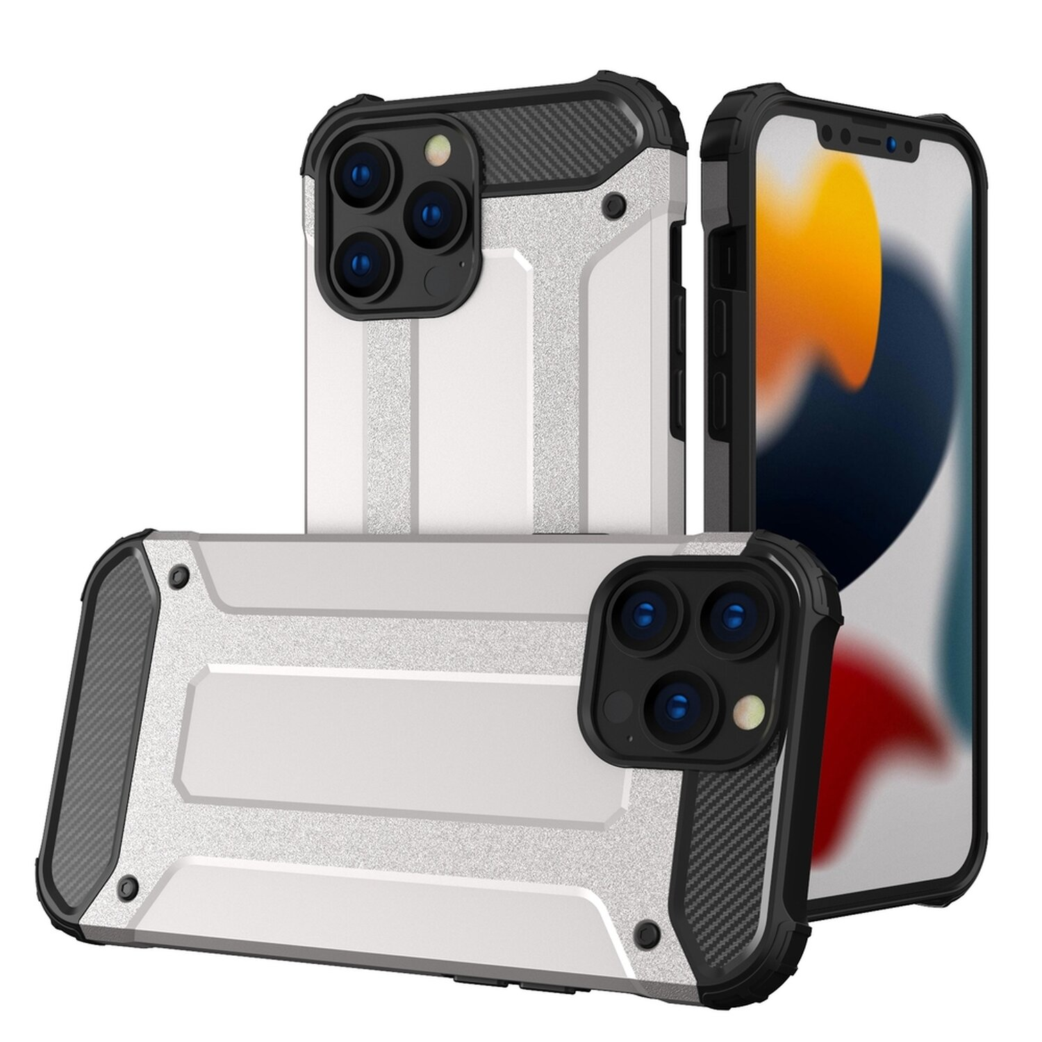 COFI Hybrid Armor Case, Backcover, Apple, Max, 13 iPhone Silber Pro