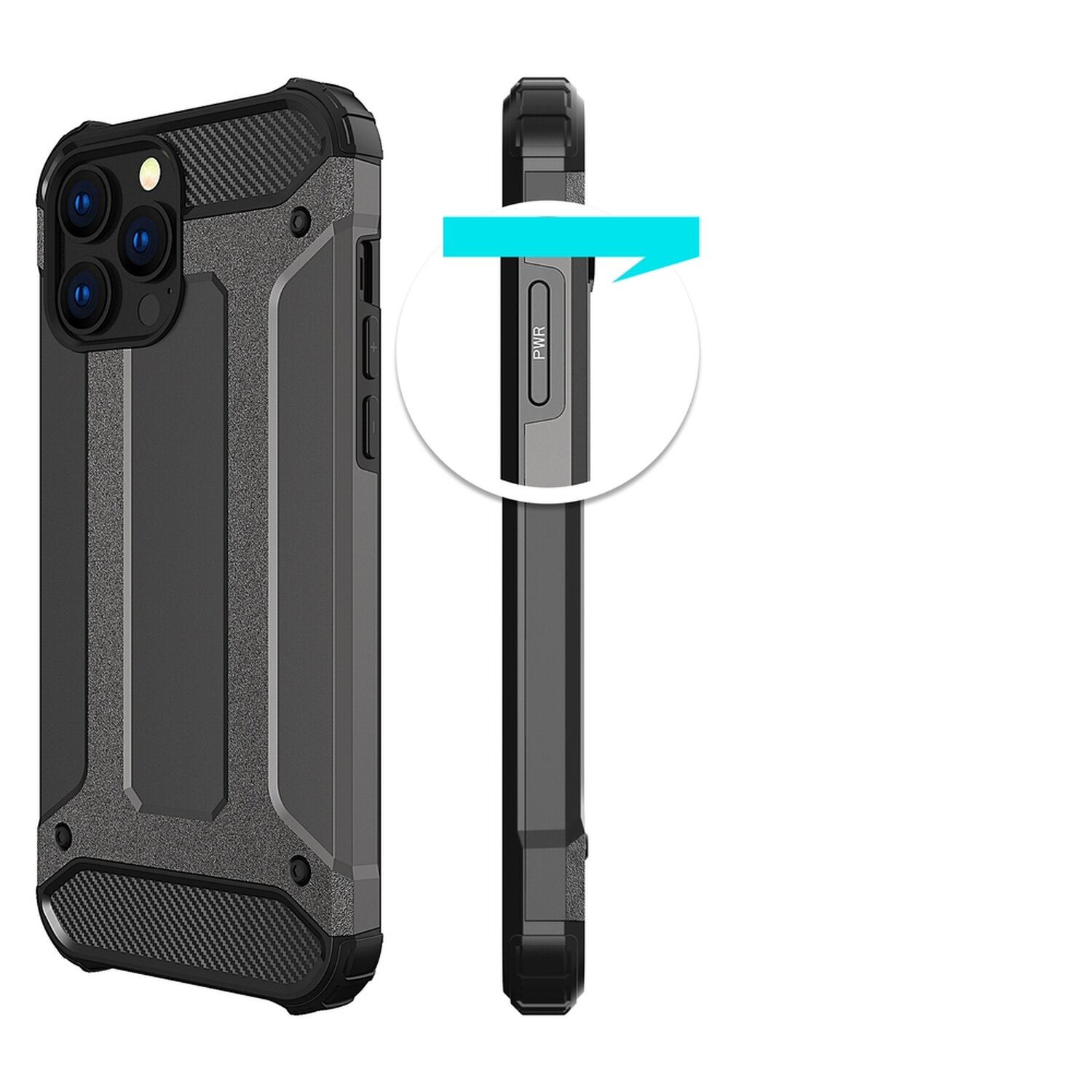 COFI Hybrid Armor Case, Blau 13 Backcover, Pro, iPhone Apple