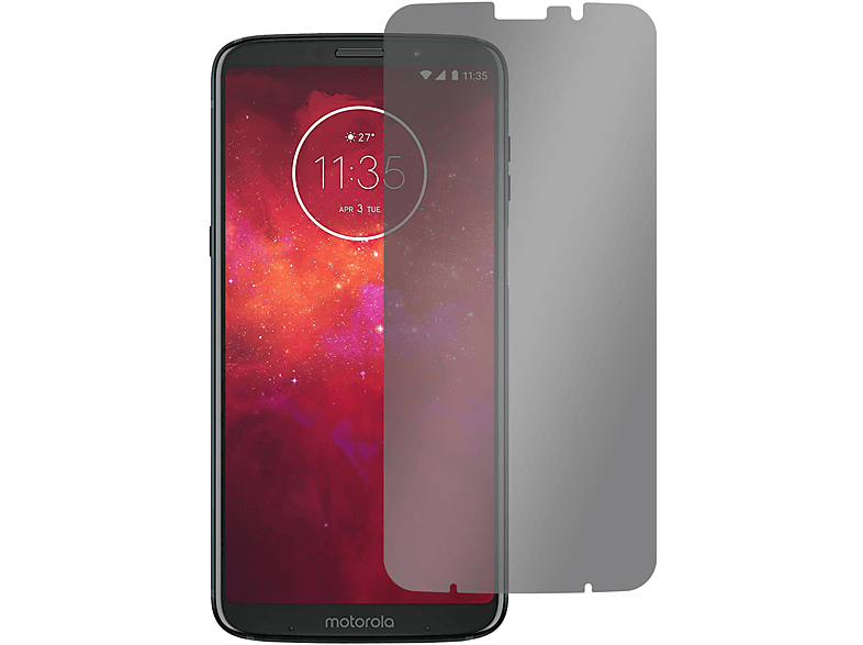 Moto Z3 Moto SLABO Z3 | View Protection 360° Play) Displayschutz(für Blickschutzfolie Motorola