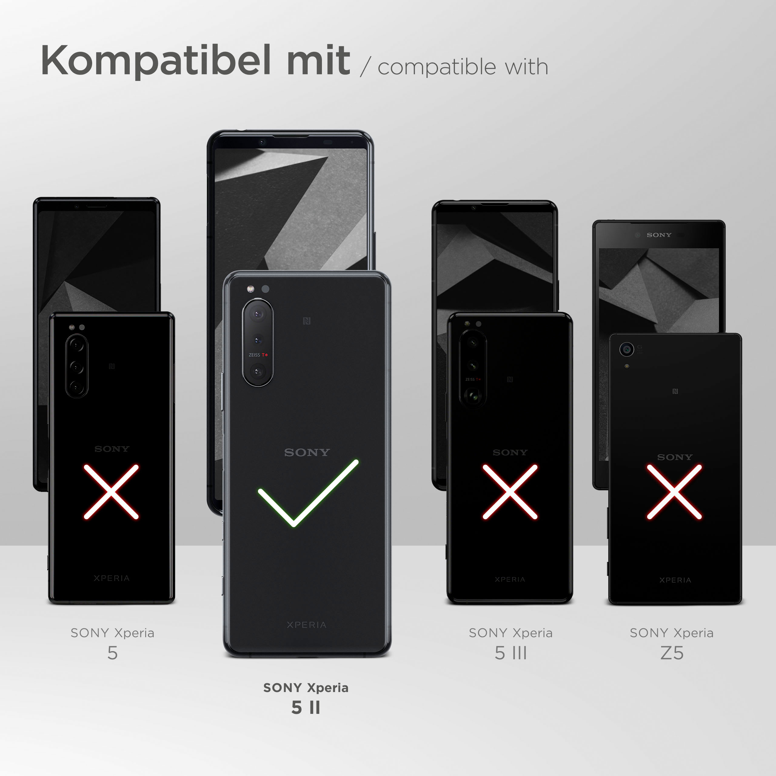 Ein weißer Hintergrund mit mehreren schwarzen Telefonen. Das grüne Häkchen befindet sich auf einem Telefon.
