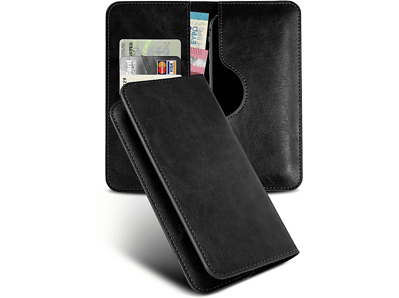 Purse Flip Cover, A02s, Schwarz MOEX Galaxy Samsung, Case,