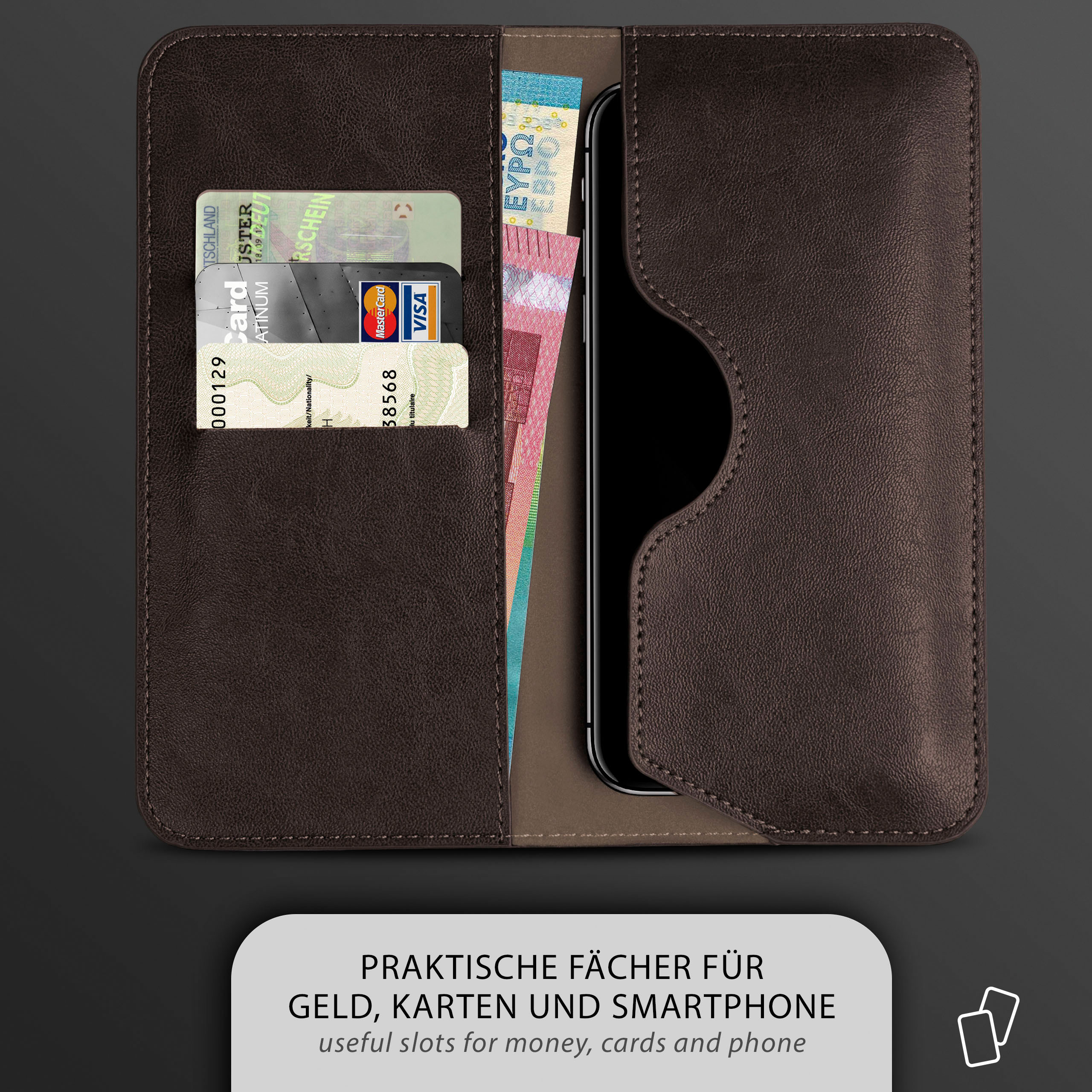 Case, NFC Purse Dunkelbraun X3 Cover, MOEX Flip Poco Pro, / X3 Xiaomi,