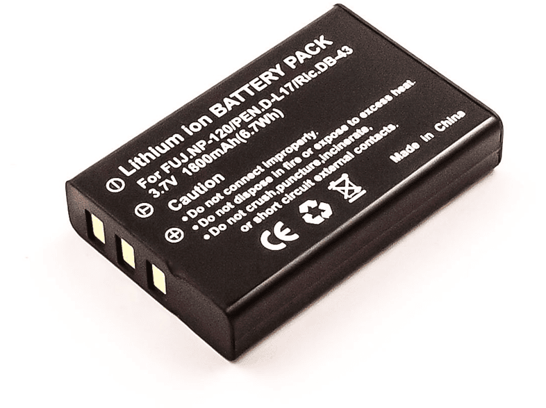 AGI Akku kompatibel mit Pentax D-LI7 Li-Ion Digitalkameraakku, Li-Ion, 3.7 Volt, 1600 mAh