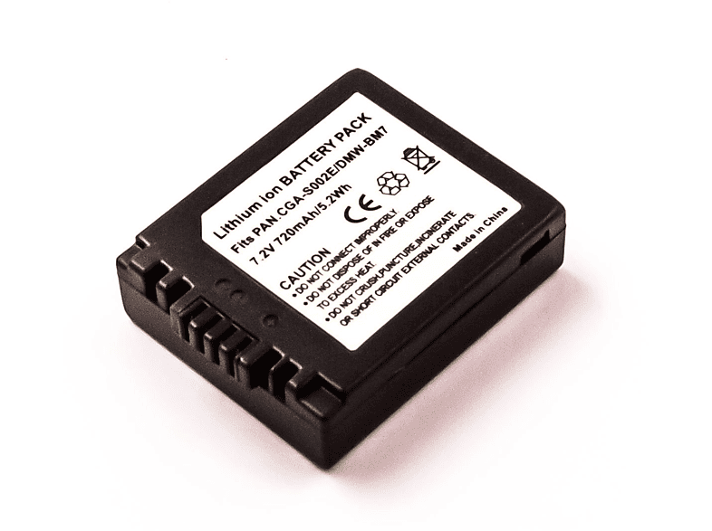 AGI Akku kompatibel mit Panasonic CGA-S002A Li-Ion Digitalkameraakku, Li-Ion, 7.2 Volt, 600 mAh