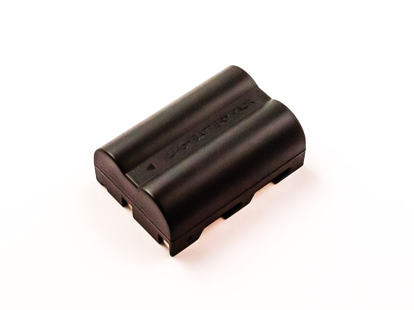 Schwarzer Akku auf weißem Hintergrund, mit Text 'Li-Ion Battery Pack'.