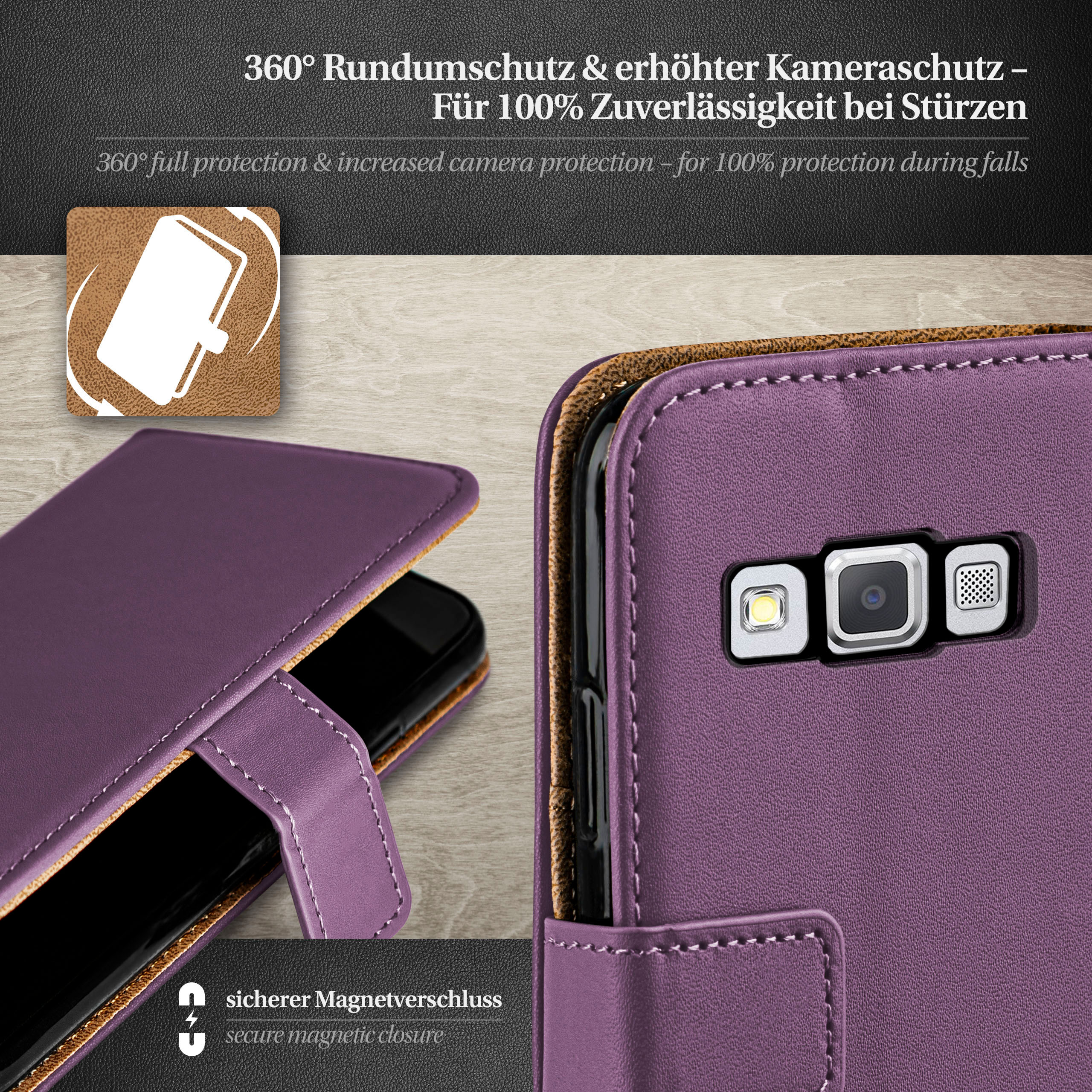 MOEX Book Case, Bookcover, Samsung, Indigo-Violet A5 Galaxy (2015)