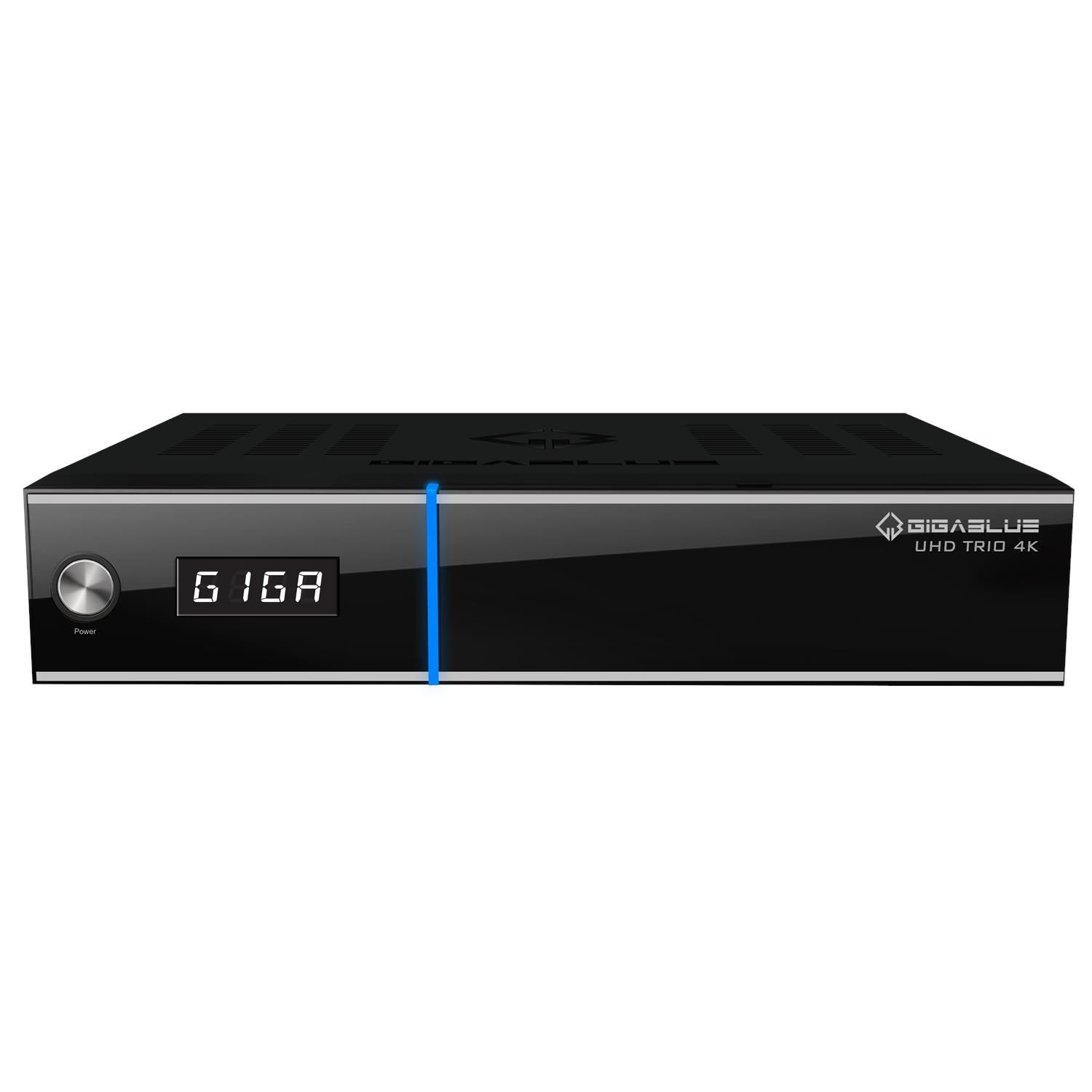 UHD Tuner, SAT-Receiver 4K TRIO DVB-C, DVB-C2, GIGABLUE schwarz) Twin DVB-S, PVR-Funktion=optional, DVB-S2, (HDTV, DVB-T,