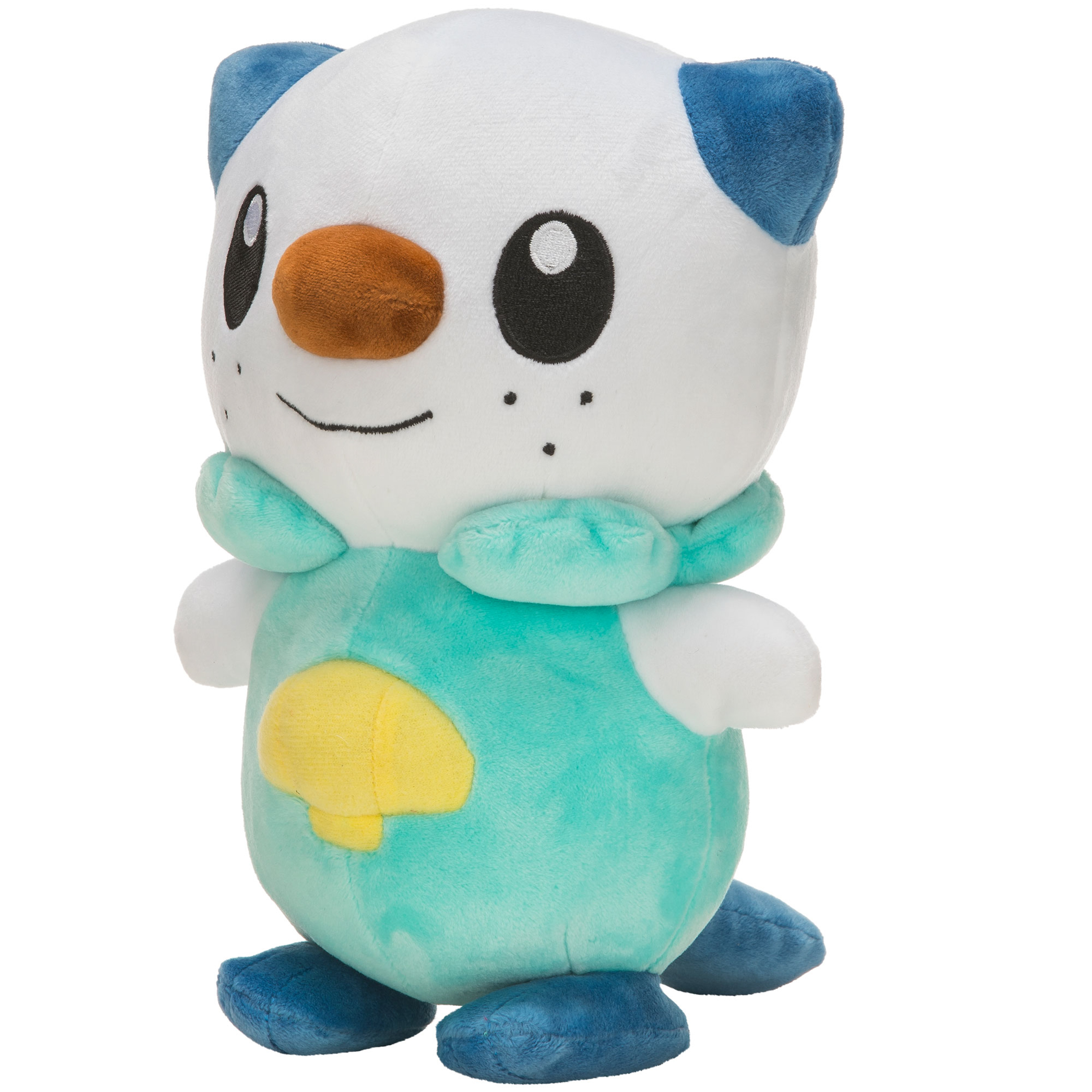 Ein Plüschtier einer Pokémon-Figur, blau und weiß.