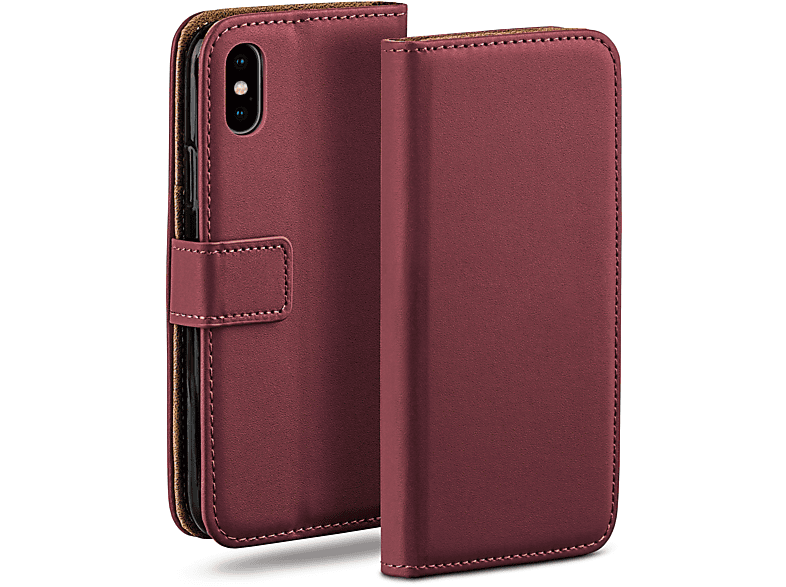 MOEX Book Case, Bookcover, Apple, / iPhone Maroon-Red iPhone X XS