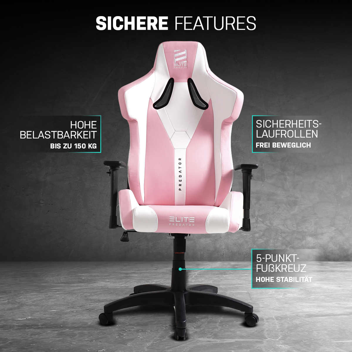 ELITE PREDATOR Gaming Pink/Weiß Stuhl