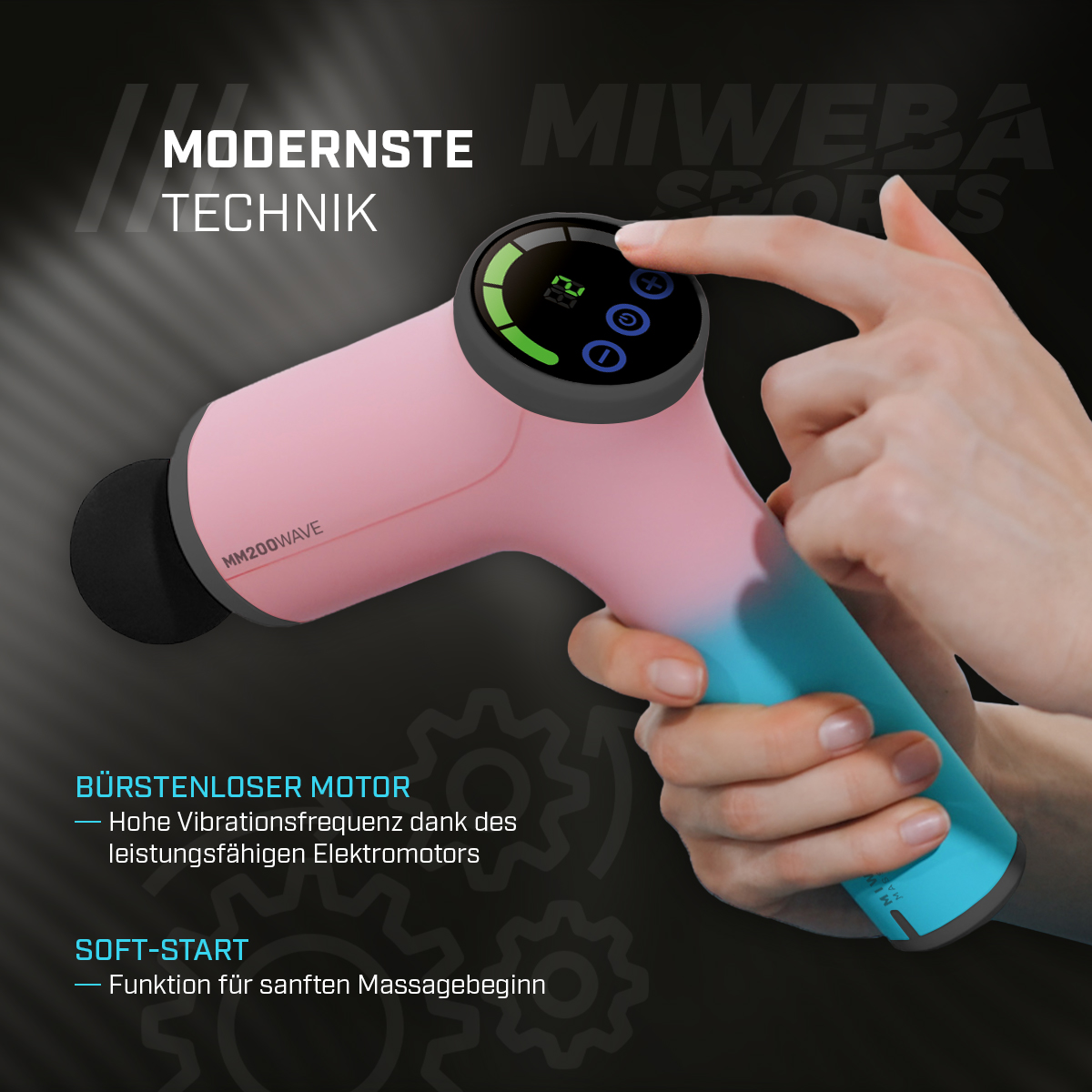 MIWEBA SPORTS Massagegerät MM200 Massagepistole, Pink/Türkis
