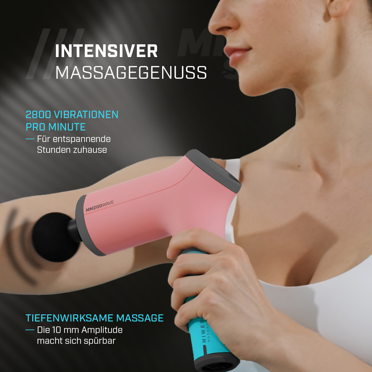 MIWEBA SPORTS Massagegerät MM200 Massagepistole, Pink/Türkis