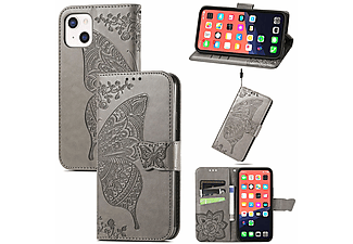 KÖNIG DESIGN Book Case, Bookcover, Apple, iPhone 13, Grau