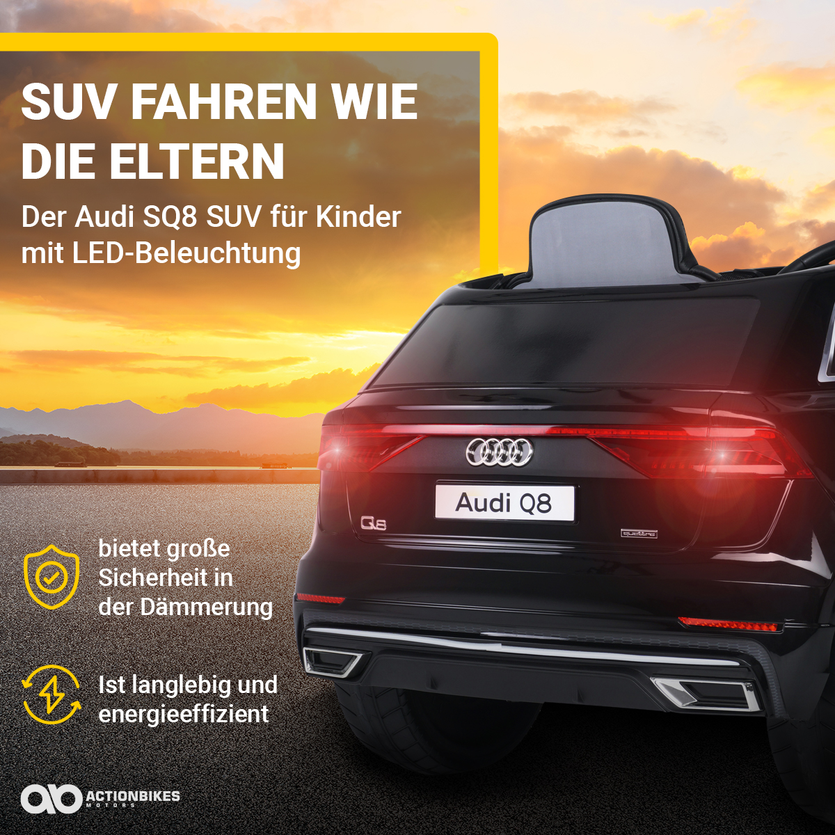 Lizenziert Audi Elektroauto SQ8 4M MOTORS ACTIONBIKES