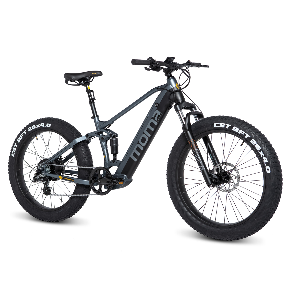 Moma Bikes Emtb fatbike 26 pulgadas pro equipped full shimano frenos de disco litio integrada y extraible 48v 13ah 26pro bateria ion lithium 26profrenos