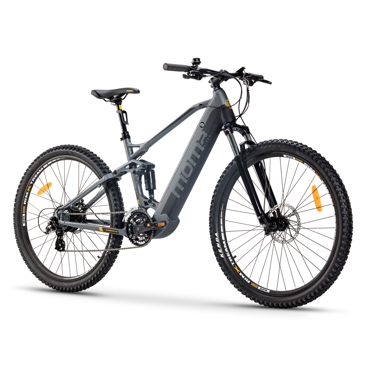 Bicicleta Electrica Moma bikes emtb29 shimano talla xl 29 fs de montaña lxl full suspension 24vel frenos batería litio 48v 13ah 624wh 24v 13ahlxl