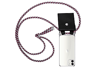 CADORABO TPU Handy Kette SILBER, Backcover, Apple, iPhone 12 MINI, ROT WEIß