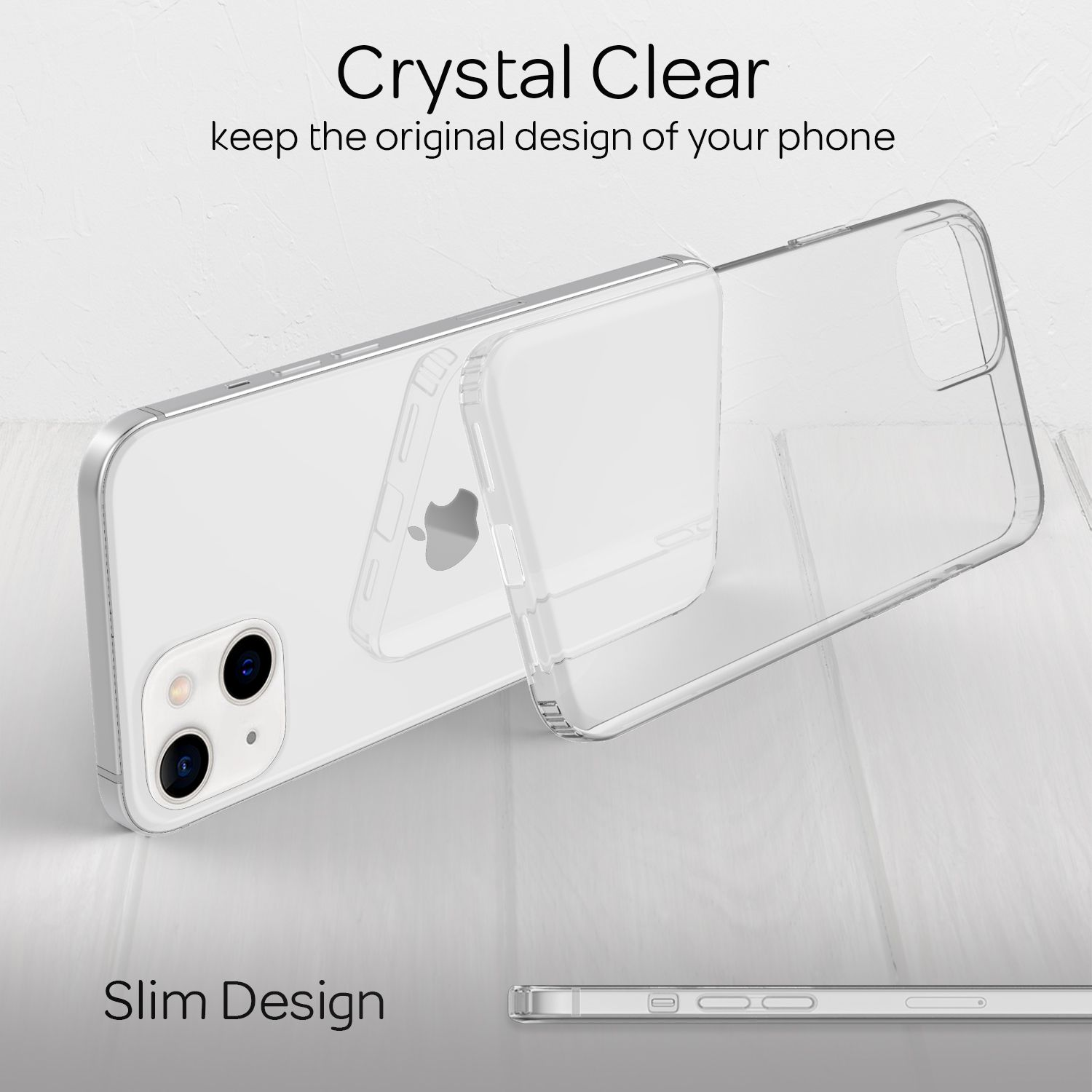 NALIA Klare Transparent Hülle, Hybrid 13, Transparente Apple, iPhone Backcover