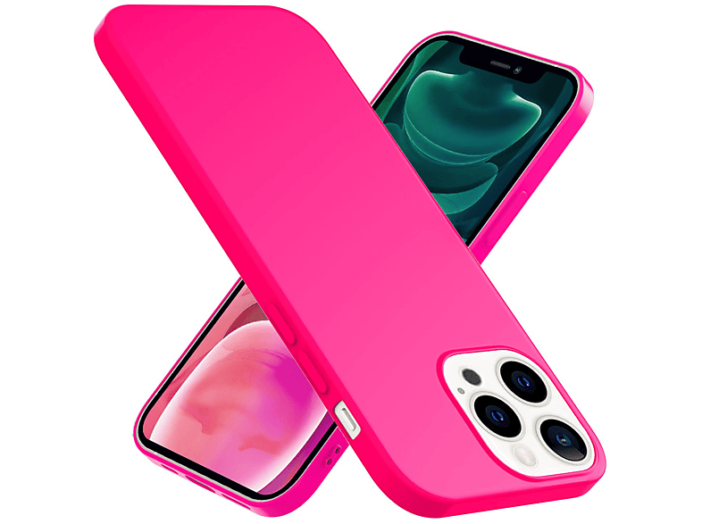 Pro, Silikon NALIA Neon Apple, Hülle, iPhone Pink 13 Backcover,